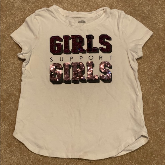 Old Navy Girls Support Girls color change flip sequin tshirt - Picture 3 of 14